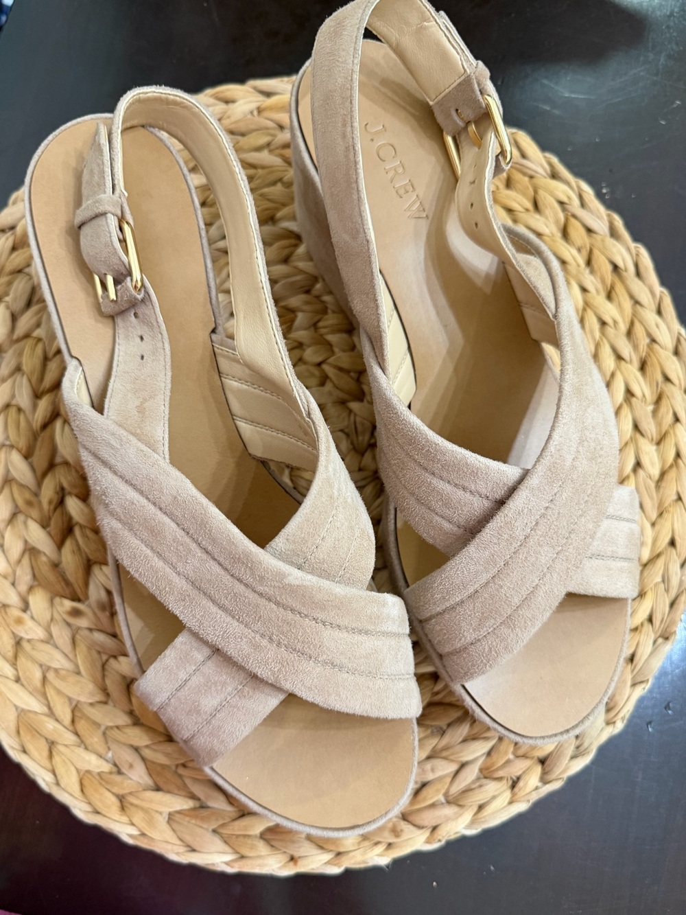 J. Crew Marcie platform sandals in beige suede colorway✨Sz. 8.5